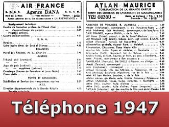 Numéros de Téléphones en 1947
